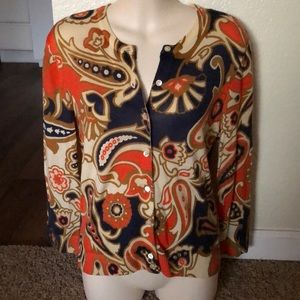 NWOT J. Crew San Remo Print Cardigan Sweater $148